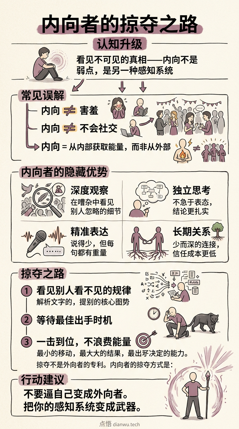 内向者的掠夺之路 · 手绘信息图